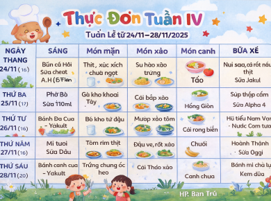 THỰC ĐƠN TUẦN 4 