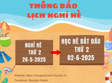 THÔNG BÁO LỊCH NGHỈ HÈ - LỊCH HỌC HÈ