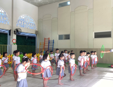 Tiết học thể chất khối lớp chồi: 