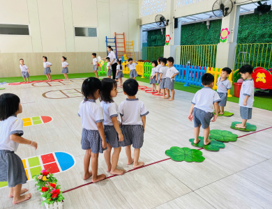 Tiết học thể chất khối lớp chồi: 